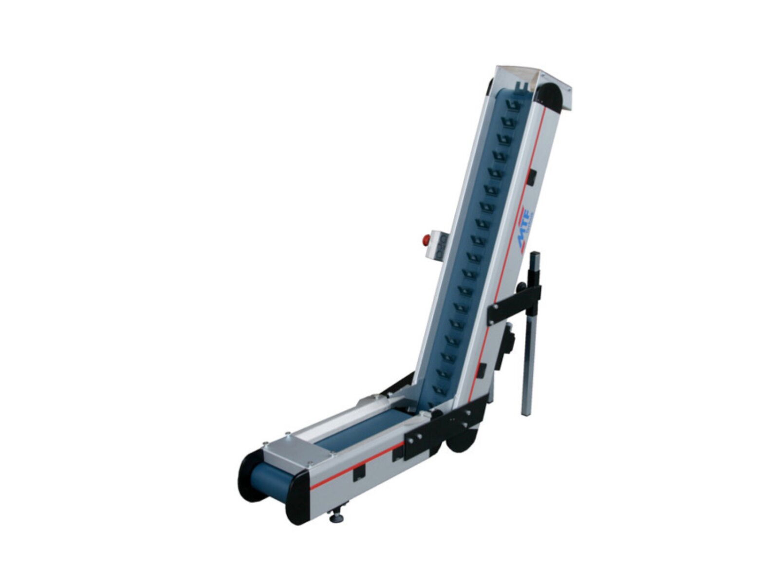 Conveyor system with special cleats for the feeding of coin rolls from wrapping to packaging machine